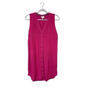 Knox‎ Rose Sleeveless Button Front Dress Pink Size Small